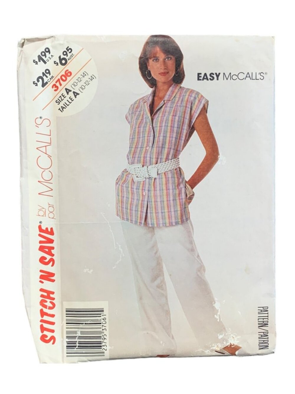 McCalls Stitch N Save Shirt Pant Pattern 3706 Size 10-12-14 Uncut